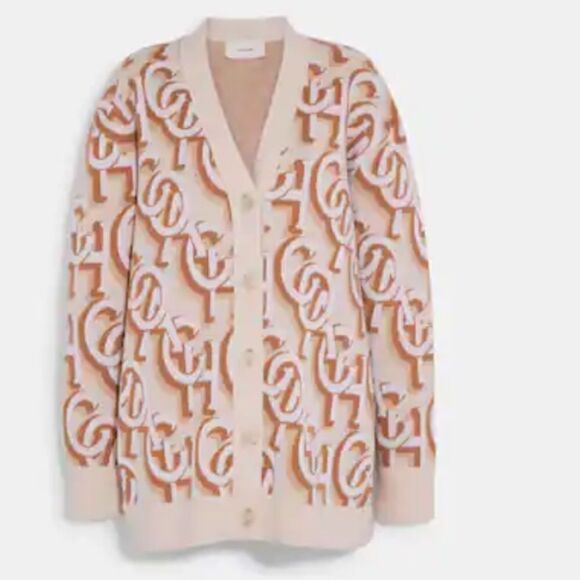 NWT Coach Monogram Print Cardigan NEW with tag SIZE US XL - Picture 7 of 7
